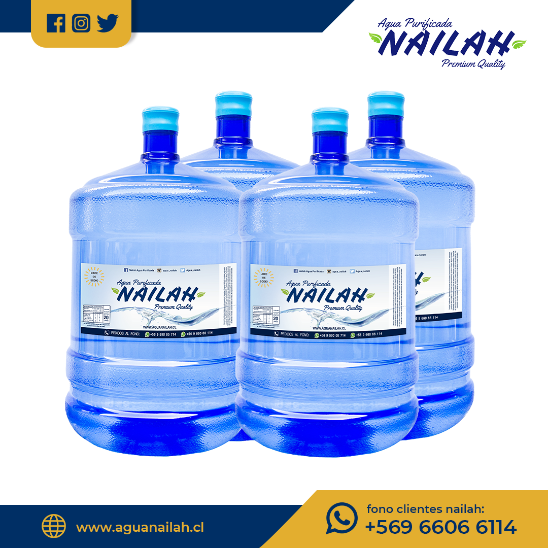 4 RECARGAS AGUA 20 LITROS